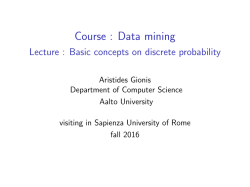 Course : Data mining - Lecture : Basic concepts on discrete probability