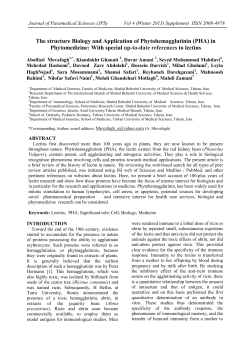 The structure Biology and Application of Phytohemagglutinin (PHA
