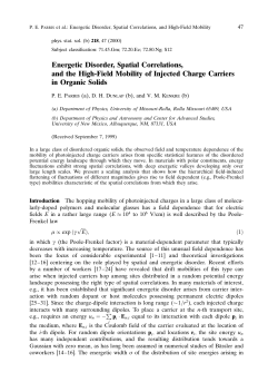 Energetic Disorder, Spatial Correlations, and the High