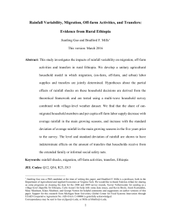 Rainfall Variability, Migration, Off-farm Activities, and