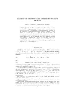 SOLUTION OF THE TRUNCATED HYPERBOLIC MOMENT