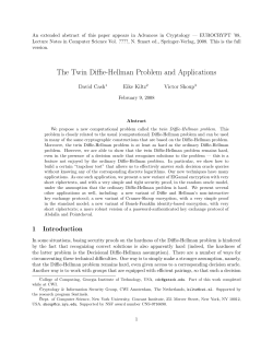 The Twin Diffie-Hellman Problem and Applications