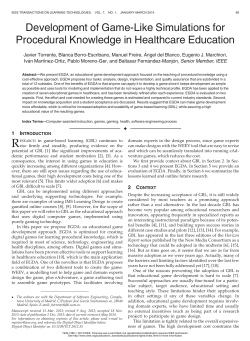 Development of Game-Like Simulations for Procedural Knowledge