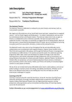 Job Description Job Title: Let`s Play Project Manager (24 Months F