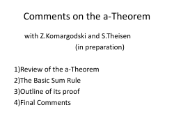 Comments about the a