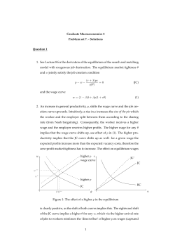 Graduate Macroeconomics 2 Problem set 7.