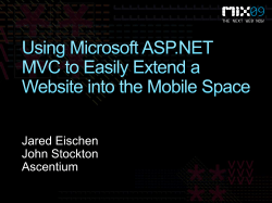T20F: Using Microsoft ASP.NET MVC to Easily Extend a Website