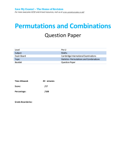 Permutations and Combinations