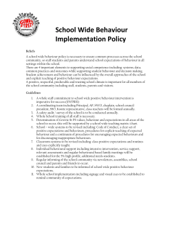 School Wide Behaviour Implementation Policy