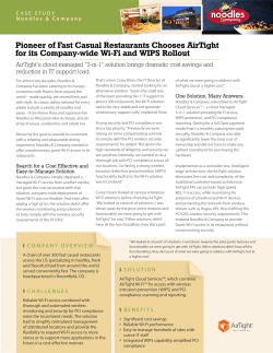Pioneer of Fast Casual Restaurants Chooses