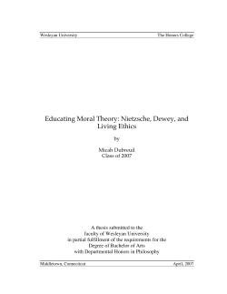 Educating Moral Theory: Nietzsche, Dewey, and