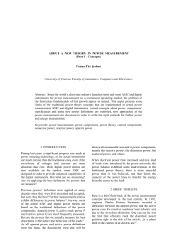 ABOUT A NEW THEORY IN POWER MEASUREMENT