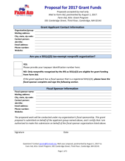 Farm Aid - Letter of Inquiry for Grant Funds