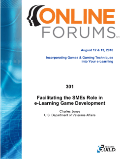 301 Facilitating the SMEs Role in e
