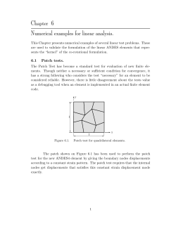 Chapter 6 Numerical examples for linear analysis.