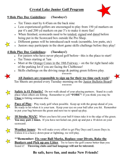 Play Day Guidelines - Crystal Lake Golf Club