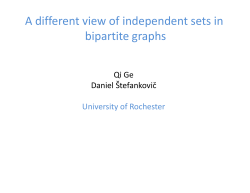 A different view of independent sets in bipartite