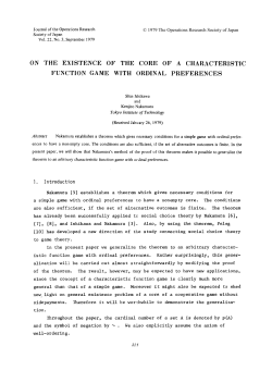 on the existence of the core of a characteristic function game with