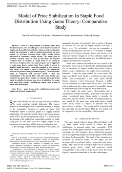 Model of Price Stabilization In Staple Food Distribution Using Game
