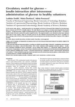 Circulatory model for glucose &ndash; insulin interaction after intravenous
