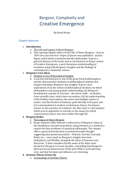 Bergson, Complexity and Creative Emergence
