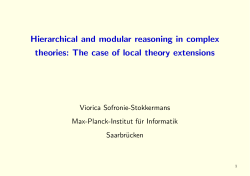 Hierarchical and modular reasoning in complex theories