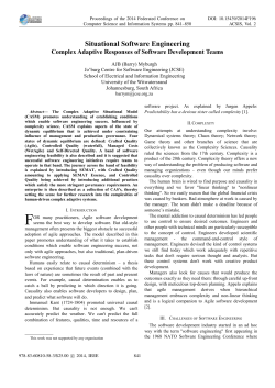 Situational Software Engineering: Complex Adaptive Responses of