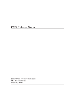 PVS Release Notes - PVS Specification and Verification System