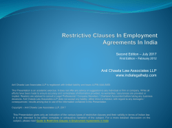 to a Presentation on Restrictive Clauses in Employment