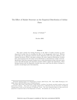 The Effect of Market Structure on the Empirical Distribution of Airline
