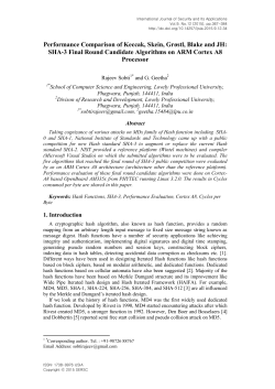 Performance Comparison of Keccak, Skein, Grøstl, Blake