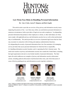 Law Firms Face Risks in Handling Personal Information