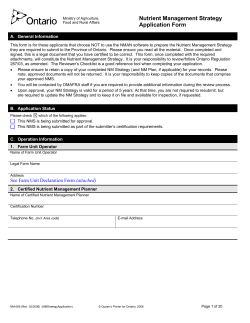 Nutrient Management Strategy Application