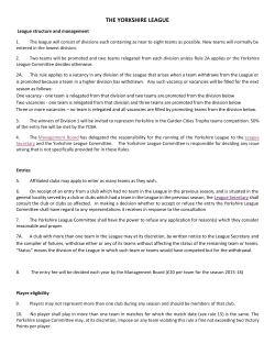 THE YORKSHIRE LEAGUE