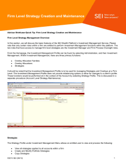 Firm Level Strategy Creation and Maintenance