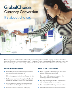 Currency Conversion It`s about choice.