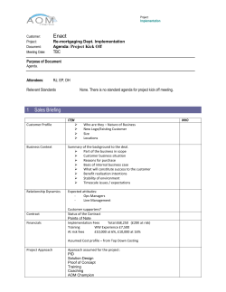 Standard Kick Off Agenda V1.0