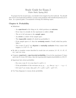 Study Guide for Exam 2