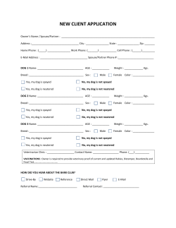 New Clients Application Form