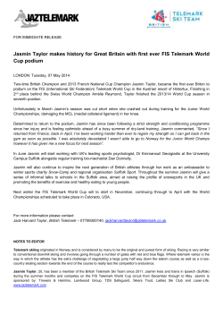 Jasmin Taylor Press Release 07MAY14