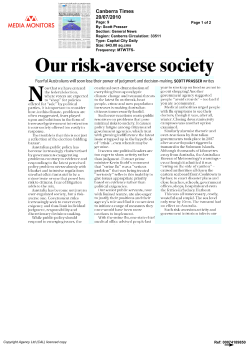 Our risk-averse society