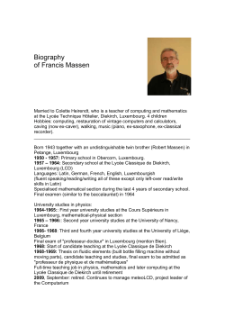 Biography of Francis Massen - Meteorological Station of the Lyc&eacute;e