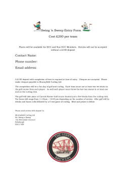 Swing `n Sweep Entry Form Cost &pound;200 per team Contact Name