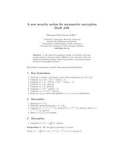 A new security notion for asymmetric encryption Draft #20
