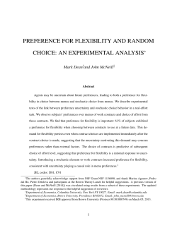 preference for flexibility and random choice: an experimental analysis