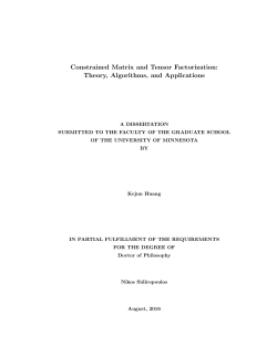 Constrained Matrix and Tensor Factorization: Theory, Algorithms