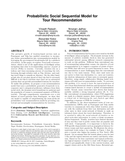 Probabilistic Social Sequential Model for Tour
