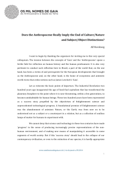 Alf Hornborg &ndash; Does the Anthropocene Really Imply the End of