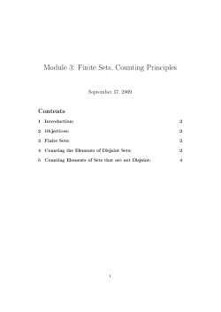 Module 3: Finite Sets, Counting Principles
