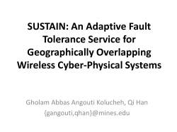SUSTAIN: An Adaptive Fault Tolerance Service for Geographically